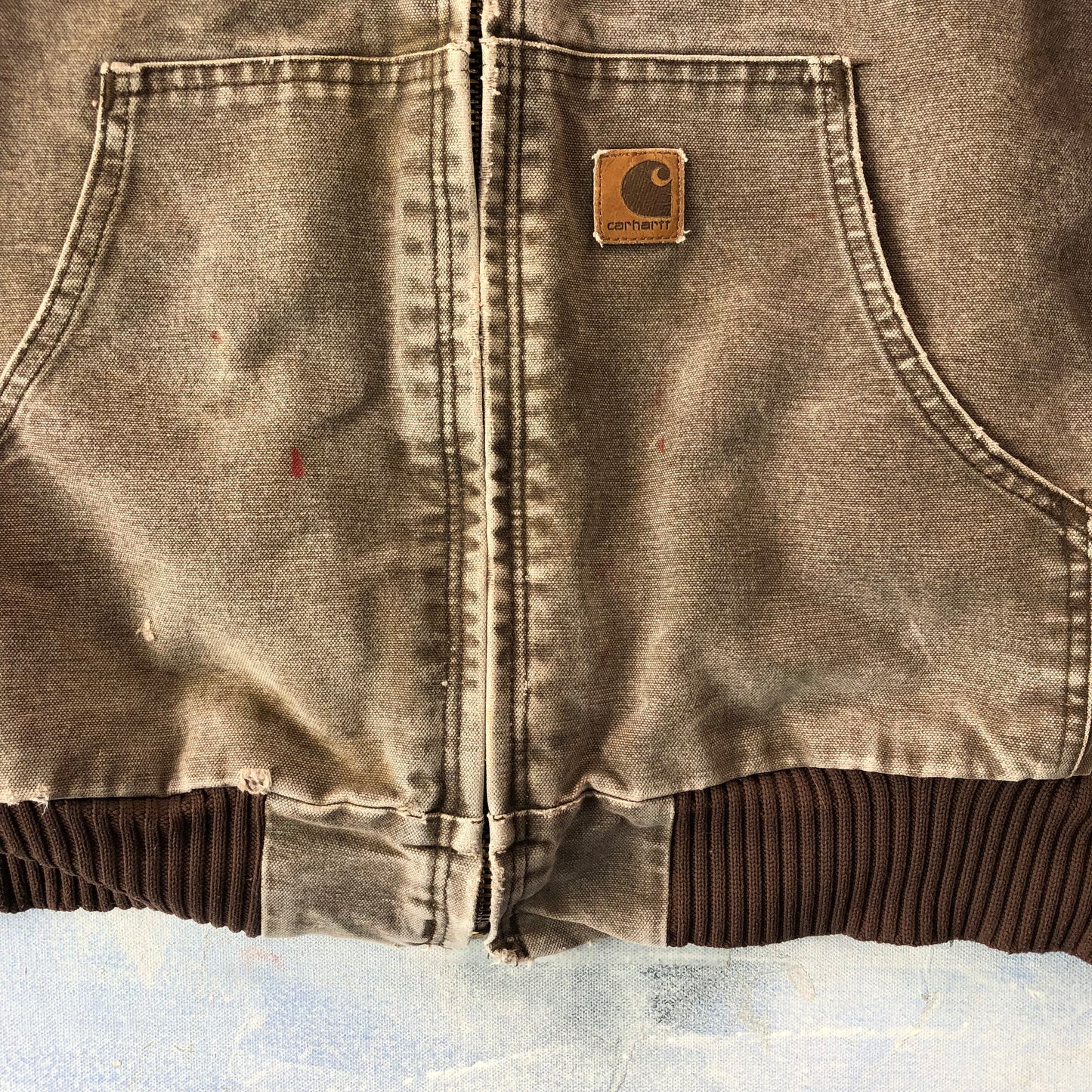 Vintage Carhartt J130 Quilted Hooded Workwear Zip Jacket XXL