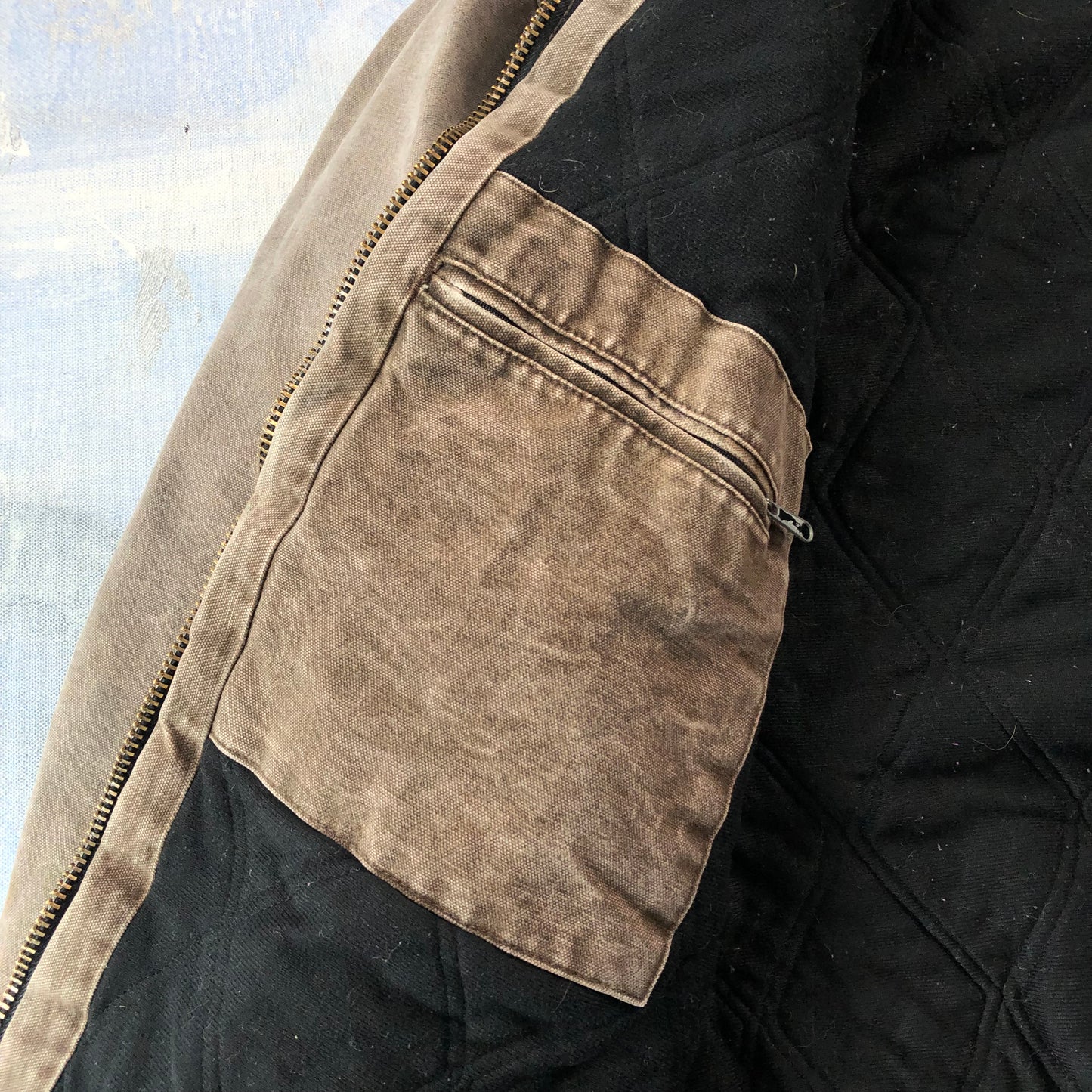 Vintage Carhartt J130 Quilted Hooded Workwear Zip Jacket XXL