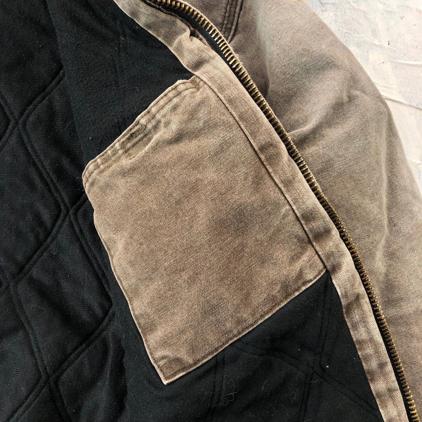 Vintage Carhartt J130 Quilted Hooded Workwear Zip Jacket XXL