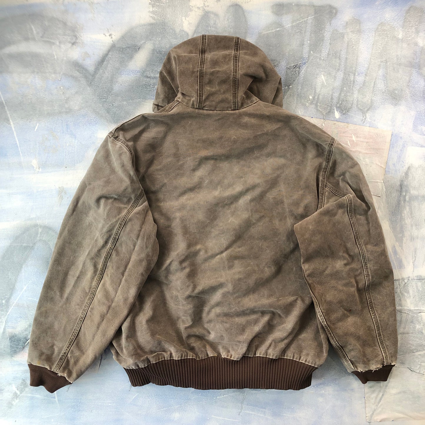 Vintage Carhartt J130 Quilted Hooded Workwear Zip Jacket XXL