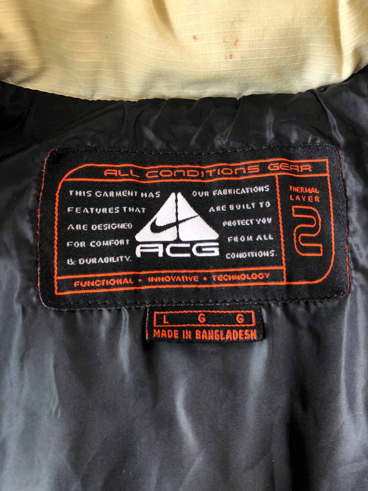 Vintage 90s Nike ACG Thermal Layer 2 Two Tone Down Vest Jacket L