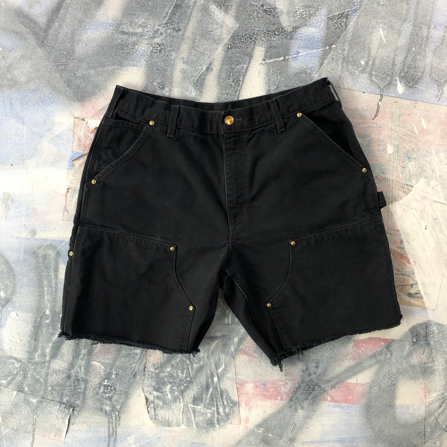 Vintage USA Carhartt Double Knee Distressed Cut Off Short W34