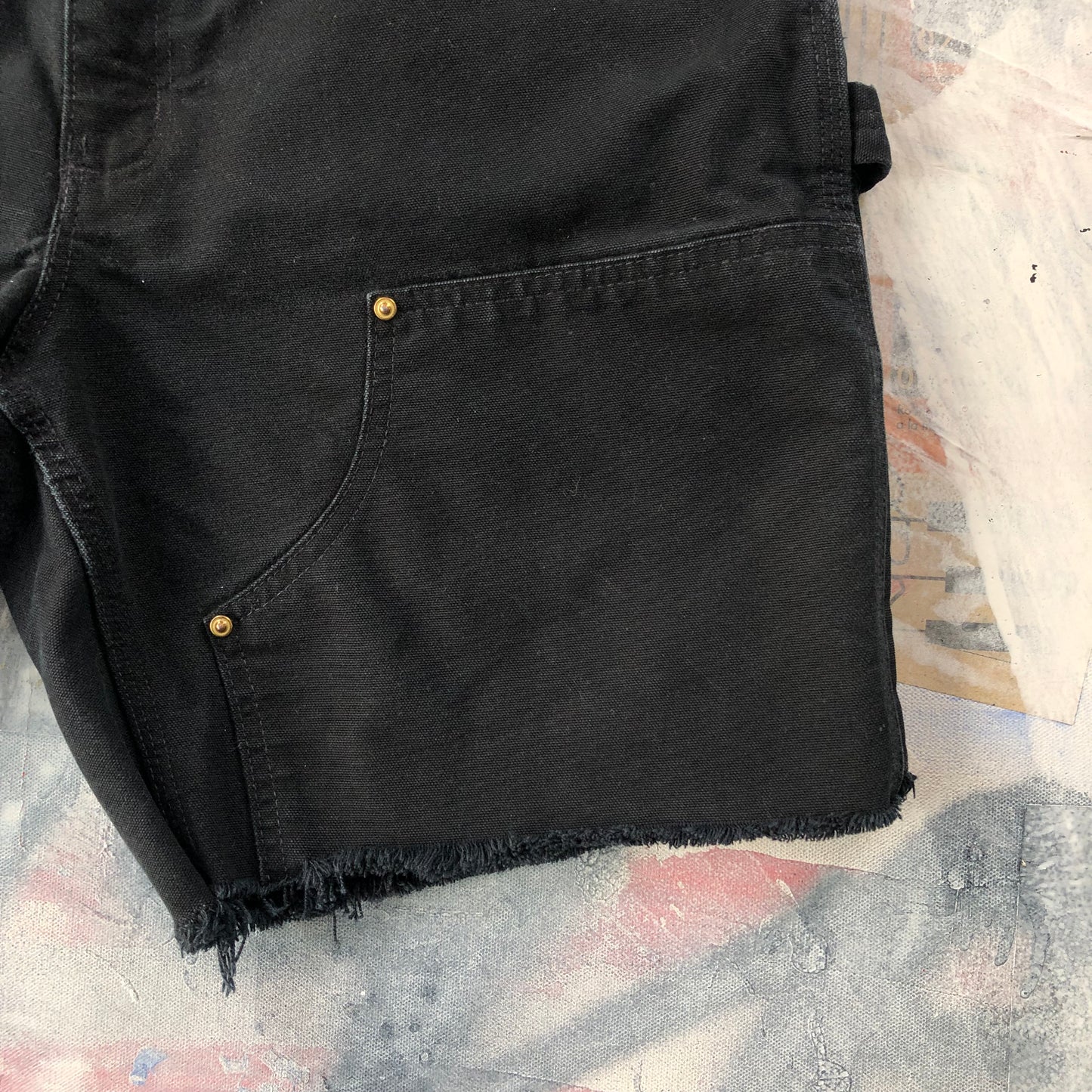 Vintage USA Carhartt Double Knee Distressed Cut Off Short W34