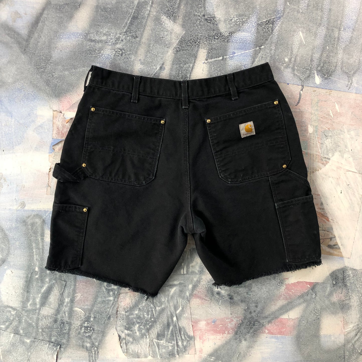 Vintage USA Carhartt Double Knee Distressed Cut Off Short W34