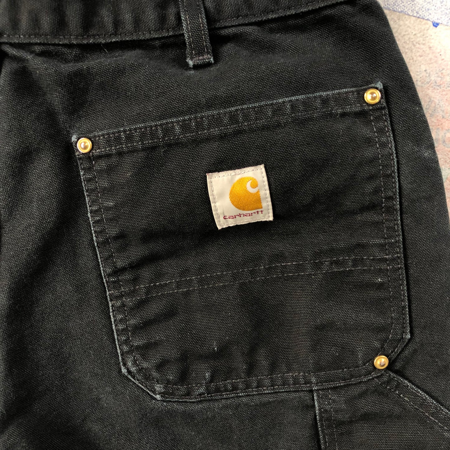 Vintage USA Carhartt Double Knee Distressed Cut Off Short W34