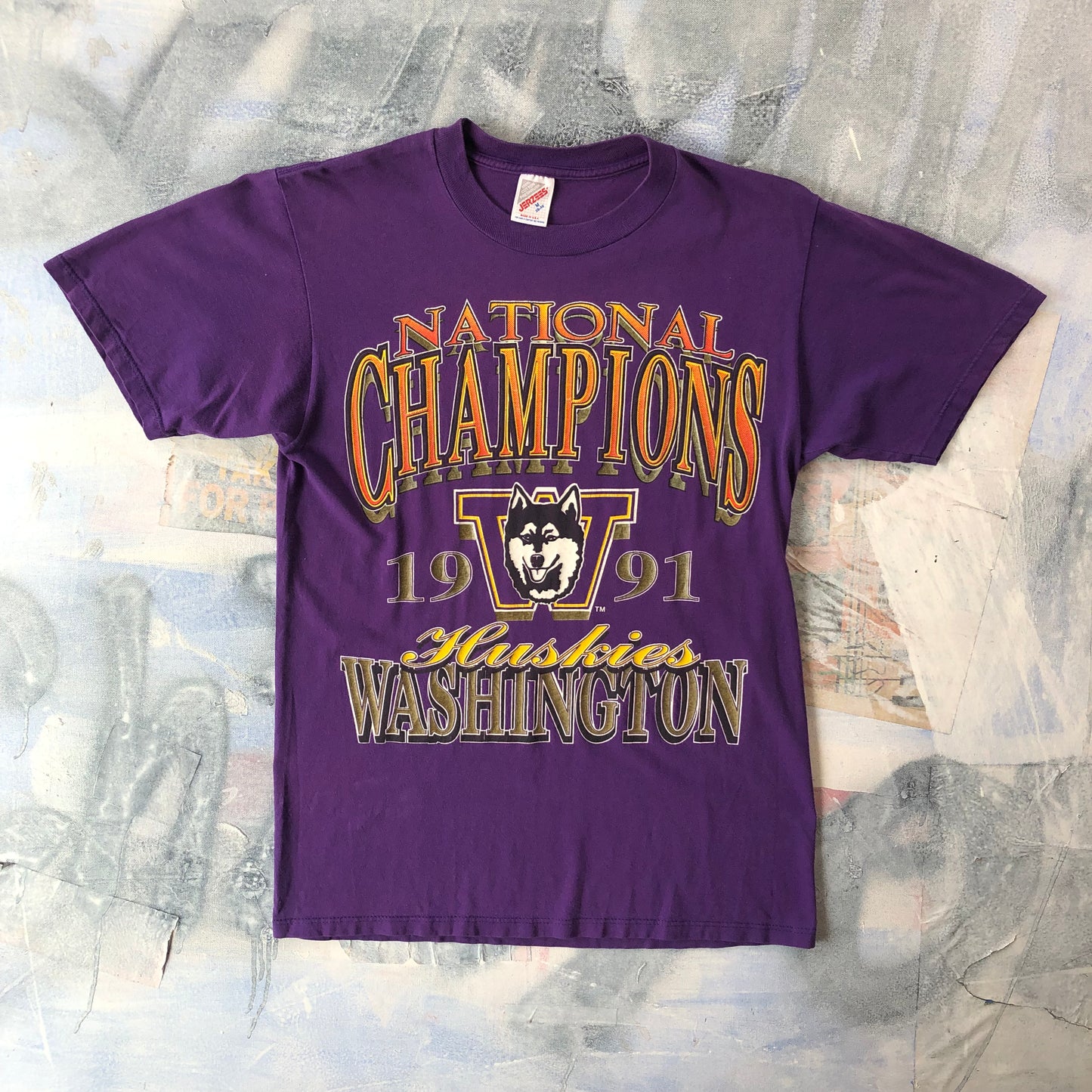 Vintage USA Washington Huskies 1991 National Champions T Shirt M