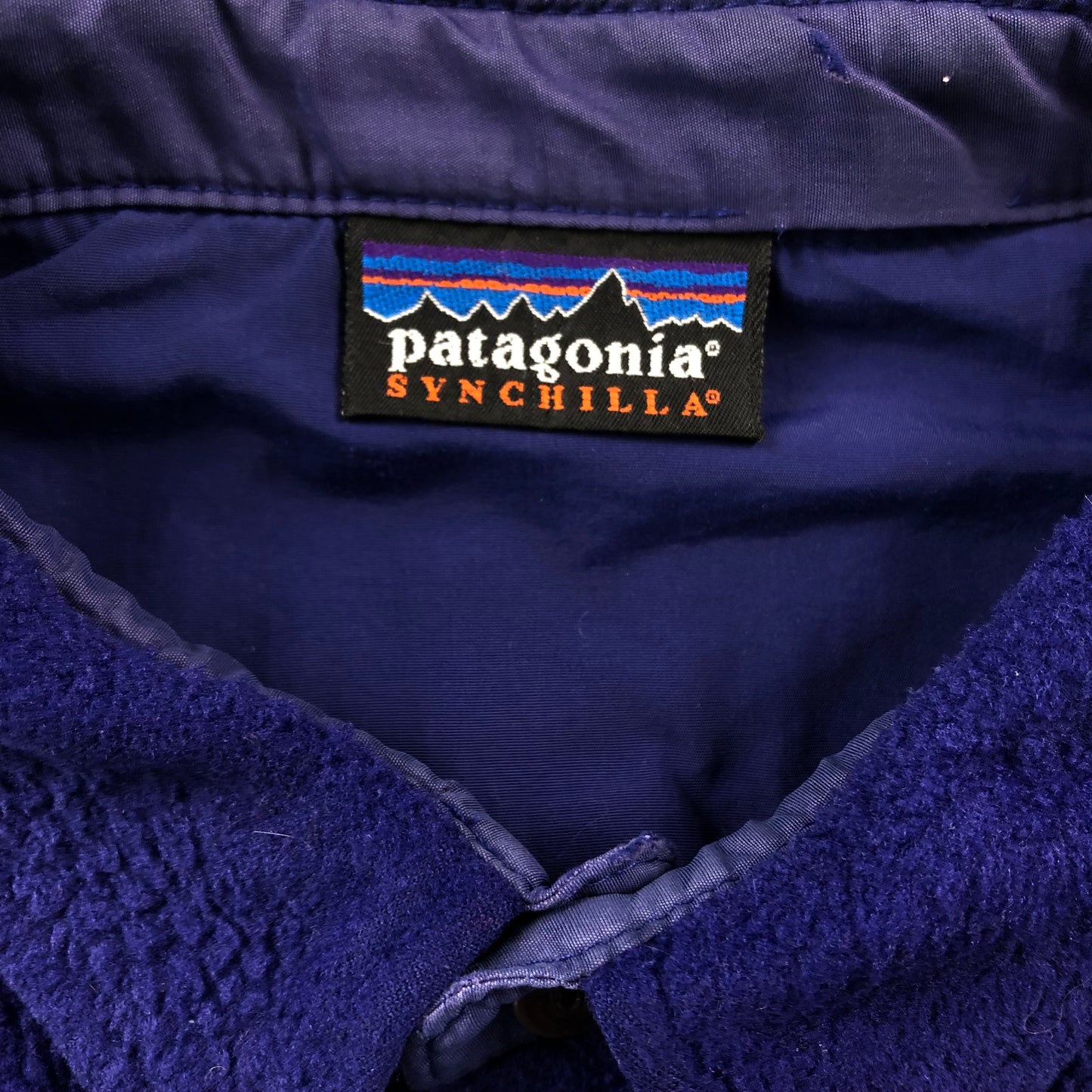 Vintage 90s Patagonia Synchilla USA Full Button Flannel Fleece Shirt XL