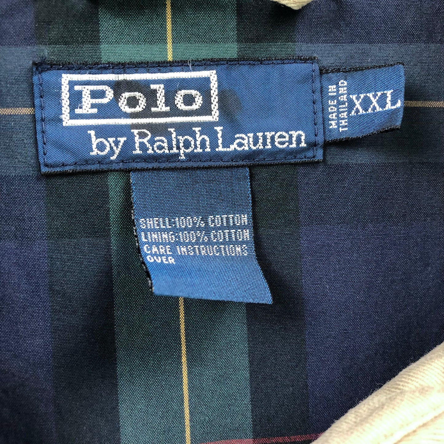Vintage Polo Ralph Lauren Plaid Lined Harrington Zip Jacket XXL