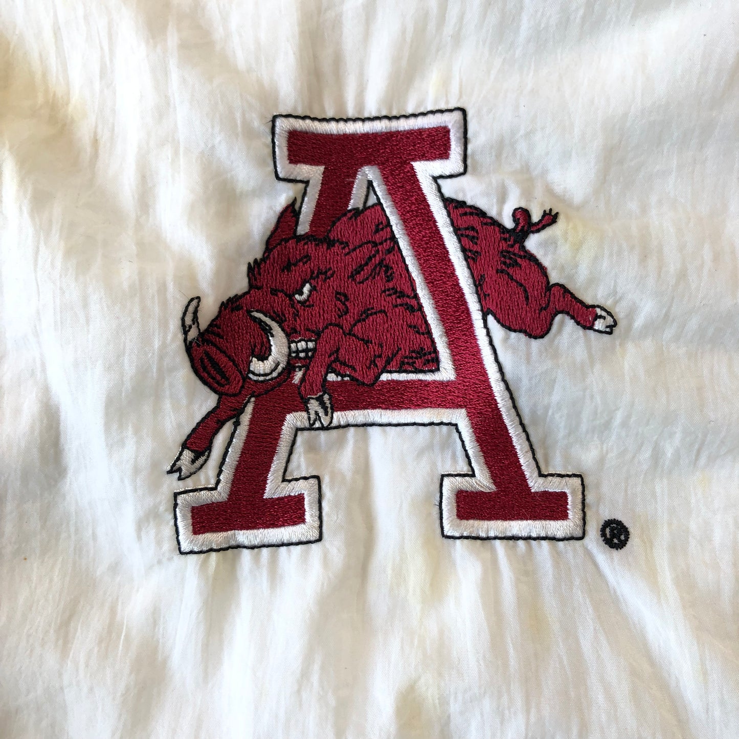 Vintage Apex One Arkansas Razorback USA Blanket Lined Windbreaker Zip Jacket XL