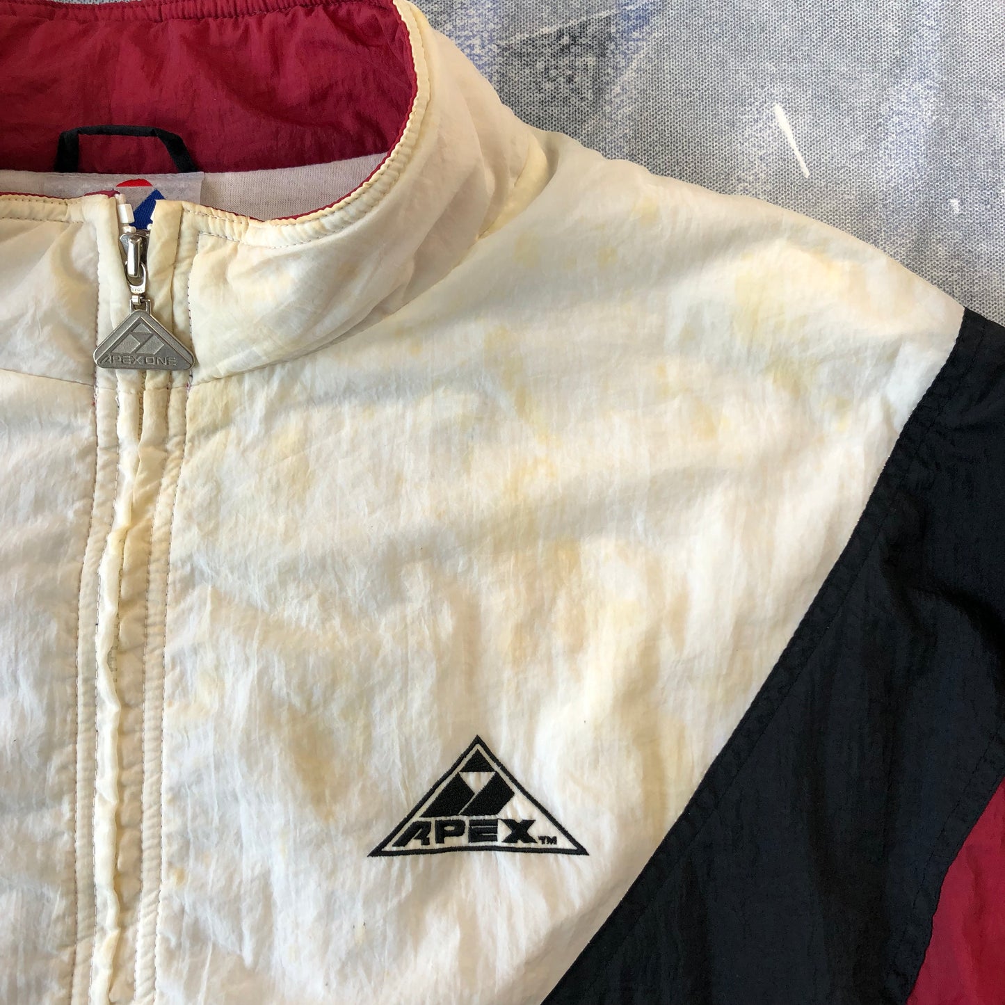 Vintage Apex One Arkansas Razorback USA Blanket Lined Windbreaker Zip Jacket XL