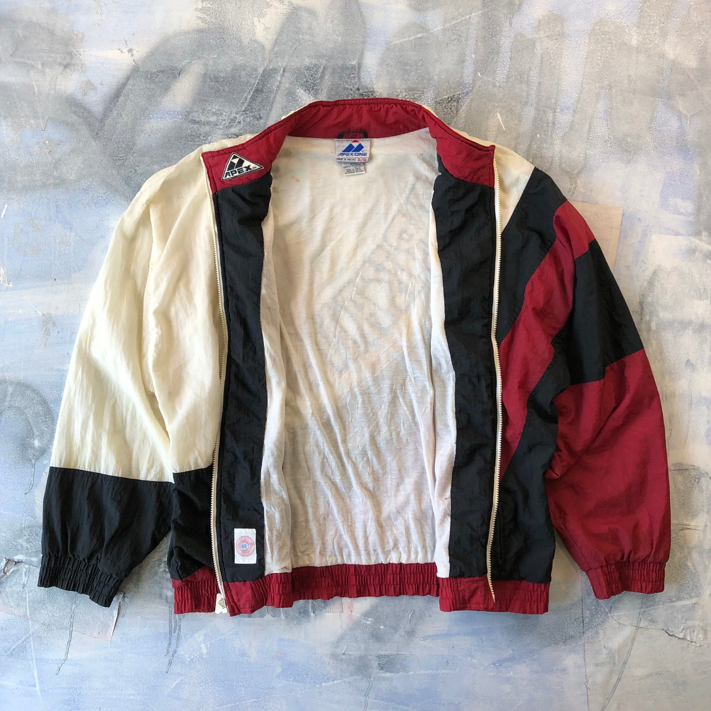 Vintage Apex One Arkansas Razorback USA Blanket Lined Windbreaker Zip Jacket XL