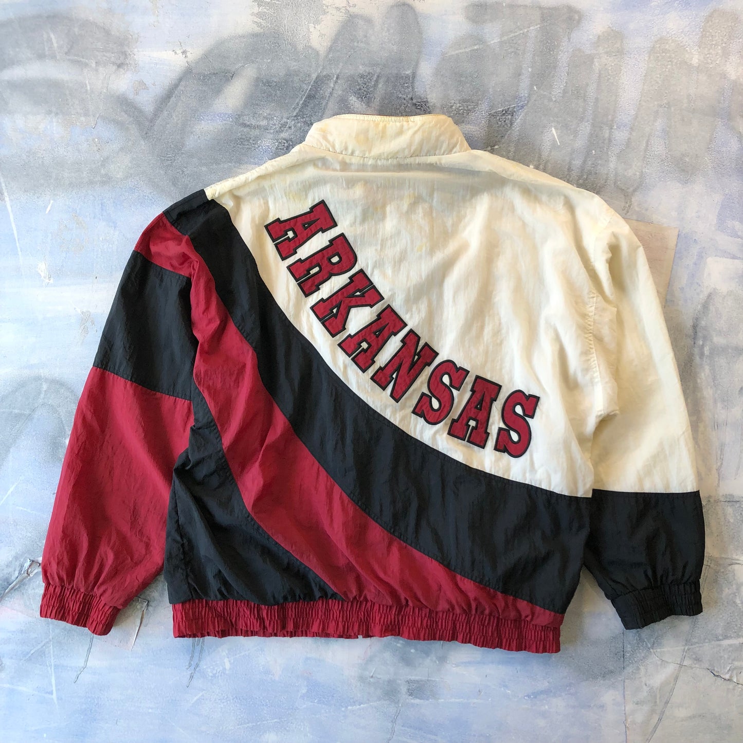 Vintage Apex One Arkansas Razorback USA Blanket Lined Windbreaker Zip Jacket XL
