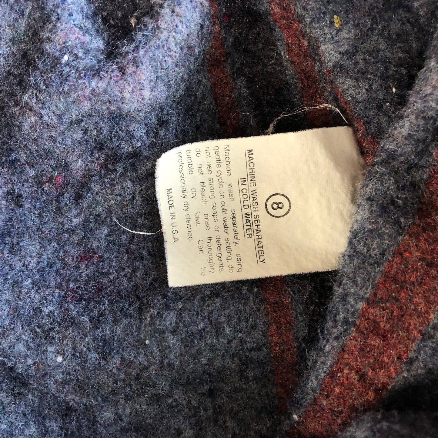 Vintage USA Santa Fe Trail Aztec Blanket Lined Bomber Zip Jacket XL