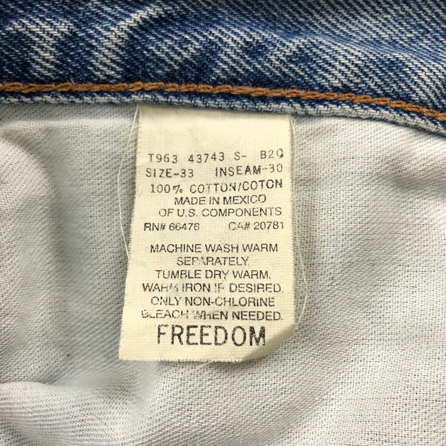 Vintage 90s Tommy Hilfiger Freedom Straight Jean W33