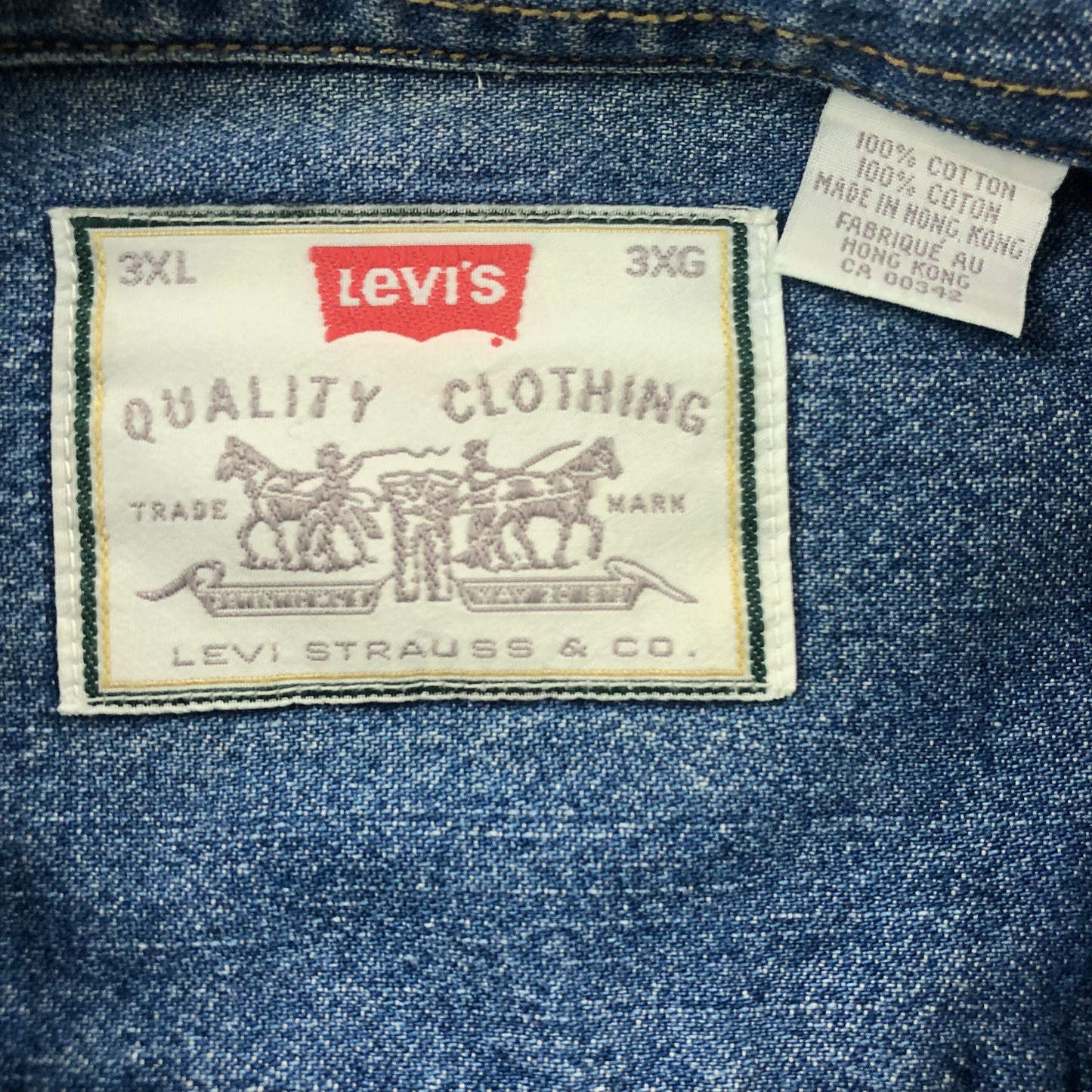 Vintage 90s Levis Denim Button Shirt XXXL