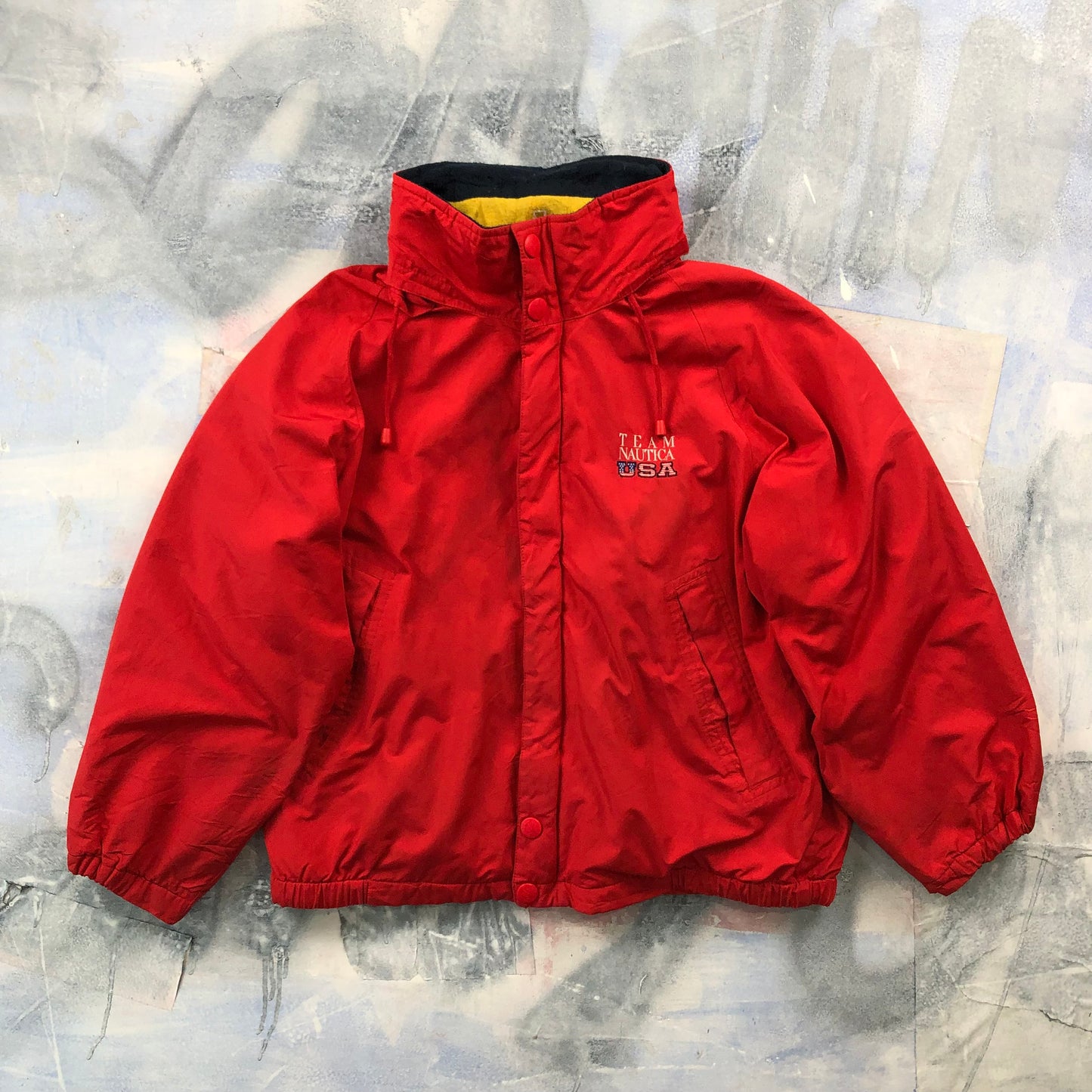 Vintage Nautica Team Nautica USA Fleece Lined Hooded Zip Jacket M