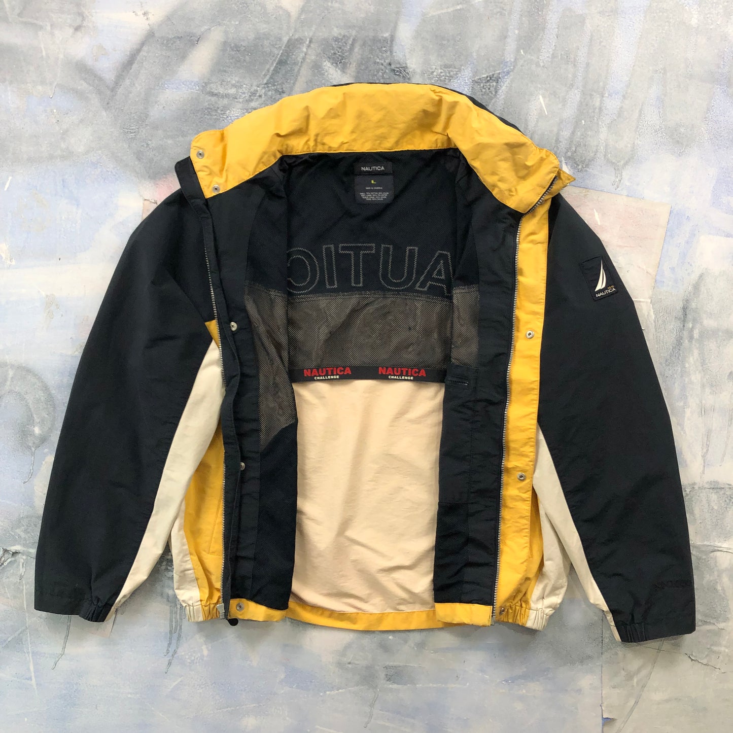 Vintage Nautica Challenge Hooded Zip Jacket L