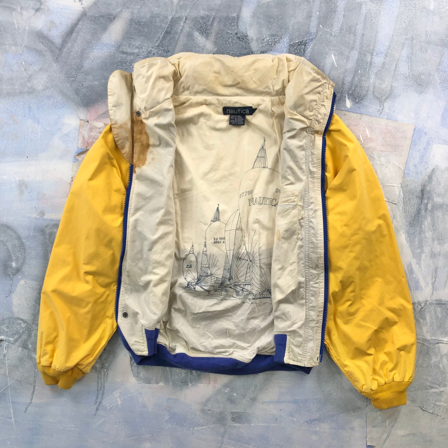 Vintage Nautica Sailing Hooded Zip Jacket M