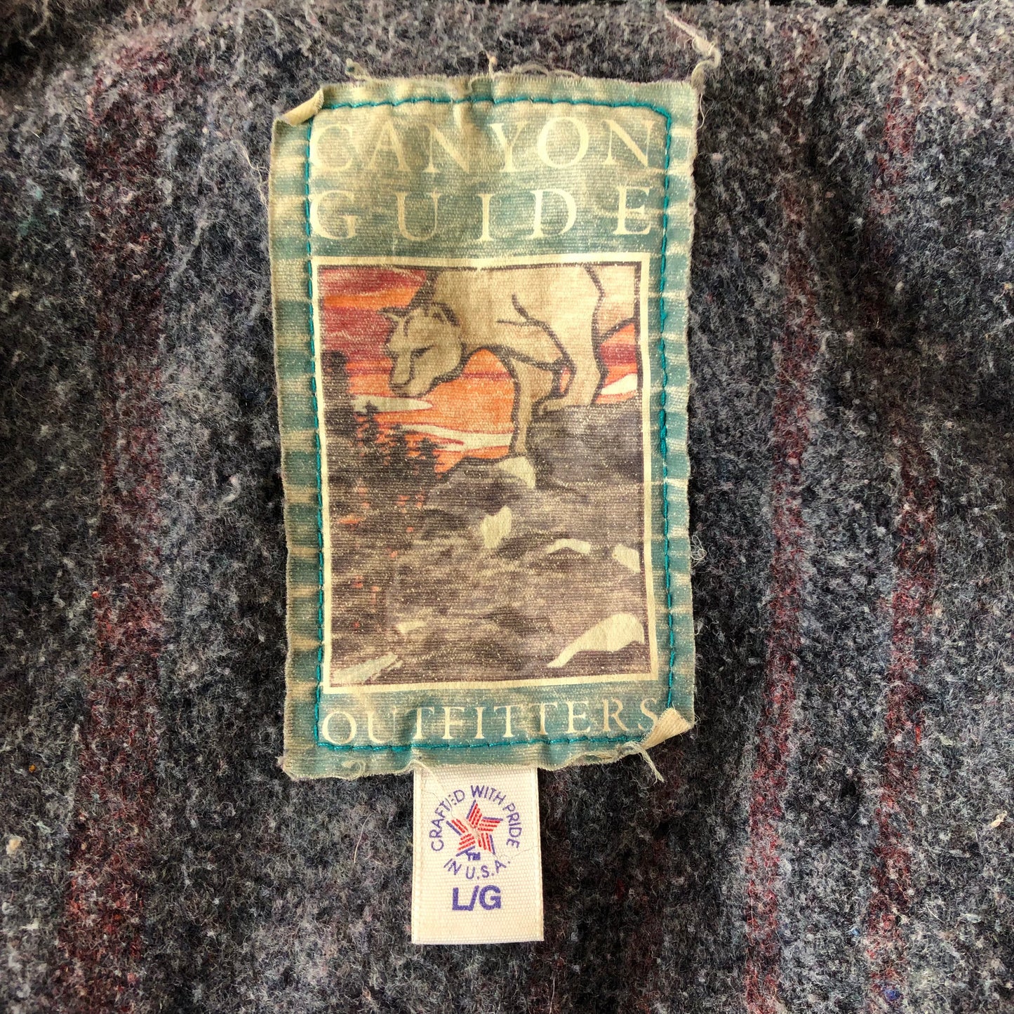 Vintage USA Canyon Guide Outfitters Blanket Lined Aztec Bomber Zip Jacket L