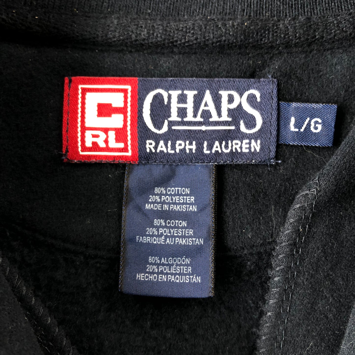 Vintage Chaps Ralph Lauren Quarter Zip Mock Neck Sweatshirt L