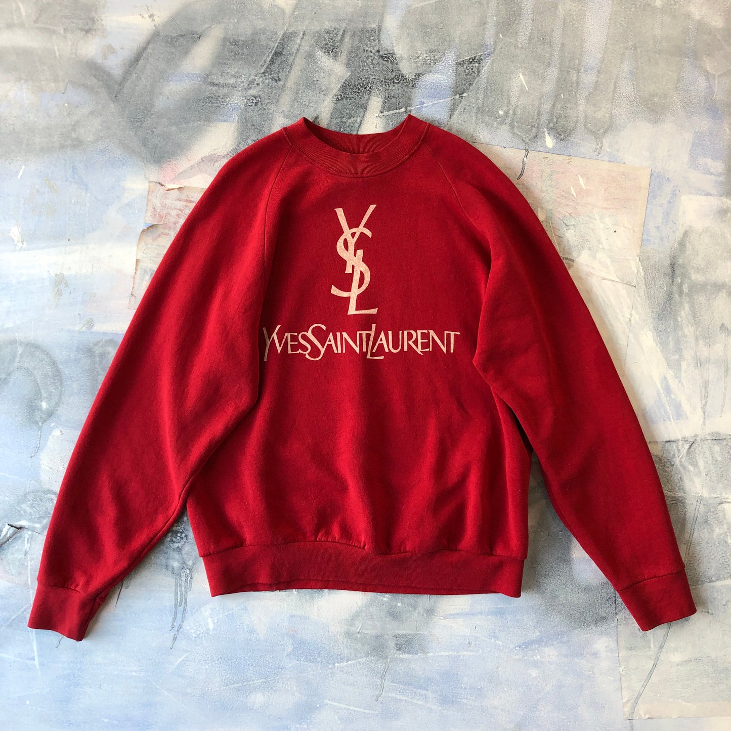 Yves Saint Laurent Retro Bootleg Crewneck Sweatshirt XL