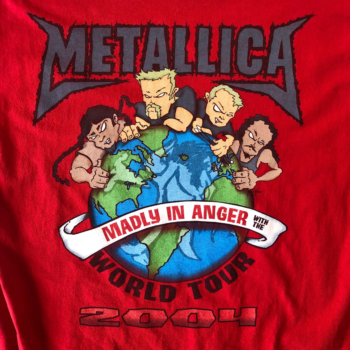 Vintage Metallica Madly In Anger 2004 World Tour T Shirt L