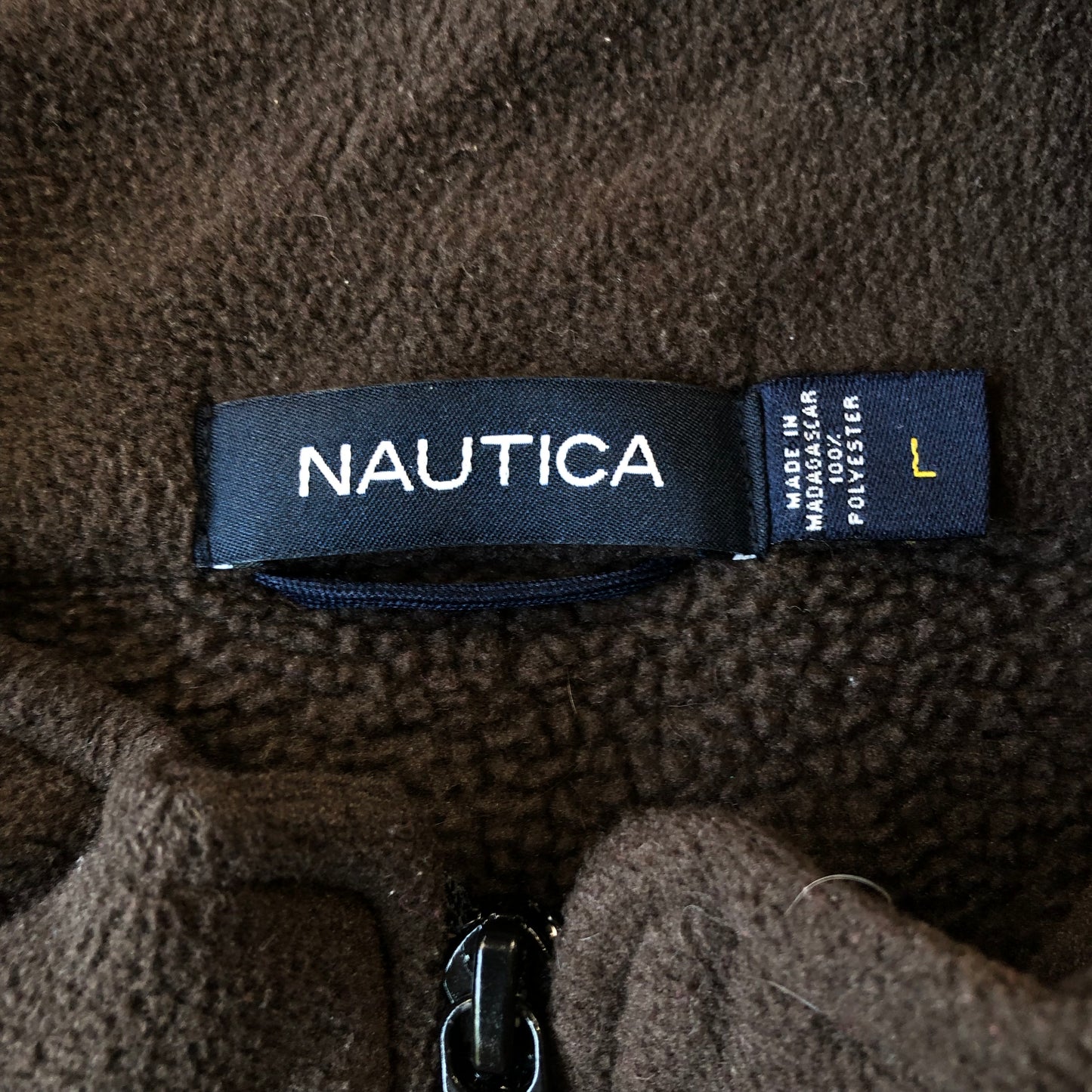 Vintage Nautica Quarter Zip Fleece Sweatshirt L