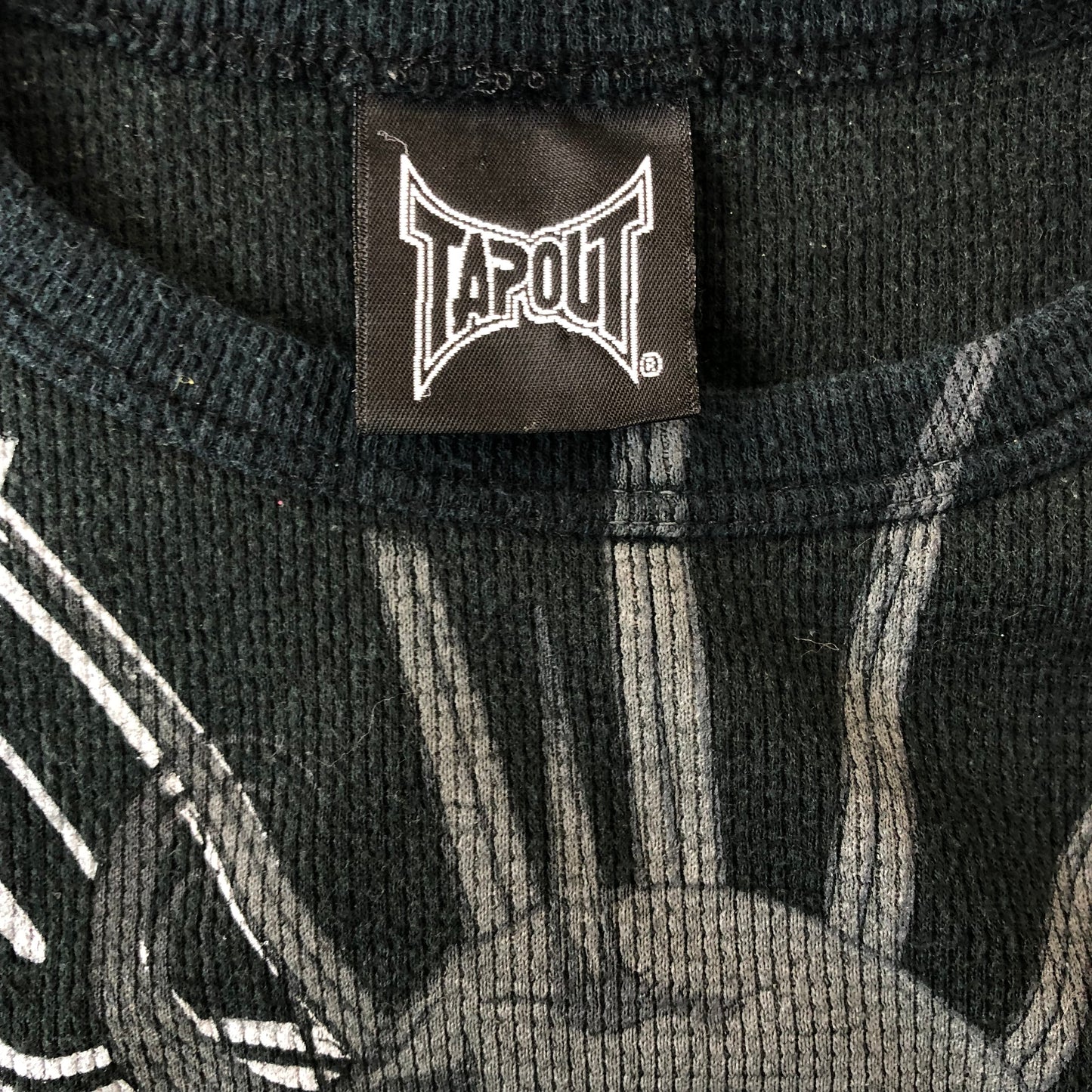 Tapout Skull Long Sleeve Waffel Knit Shirt