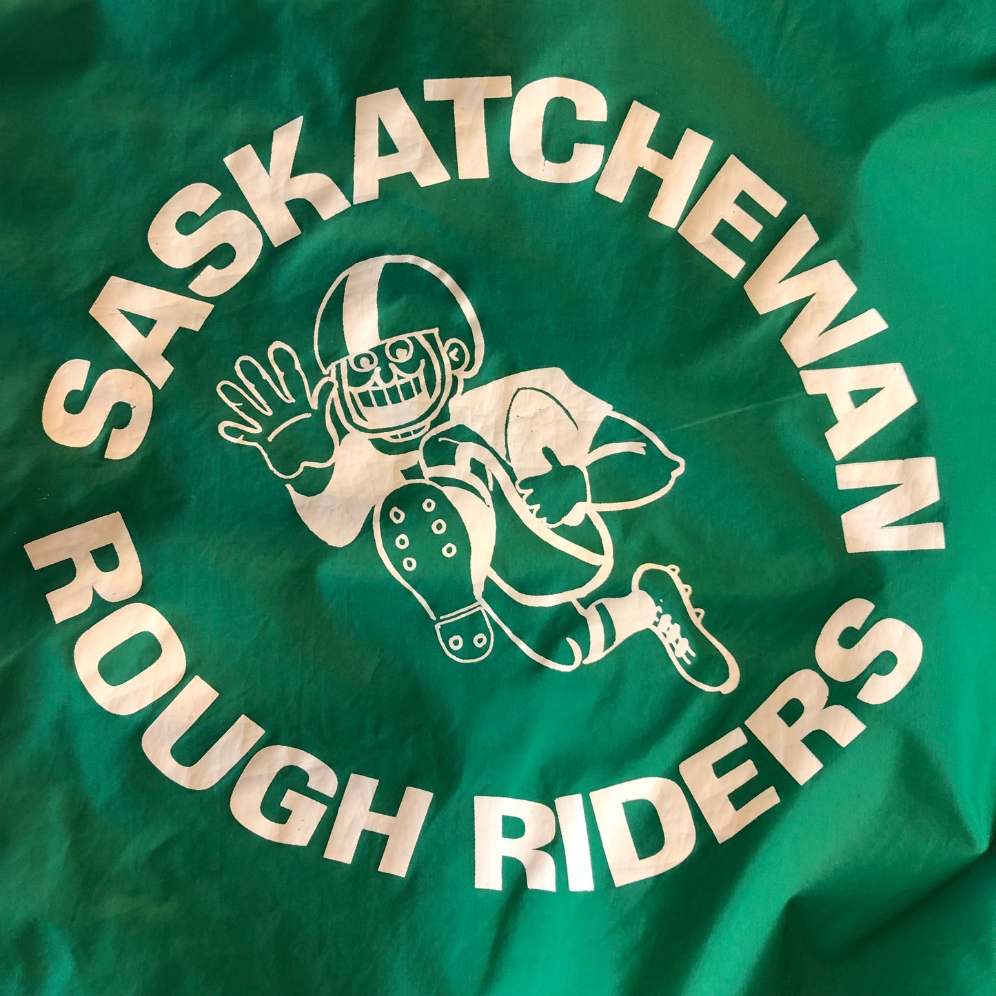 Vintage Saskatchewan Rough Riders Satin Quilted Varsity Bomber Button Jacket L