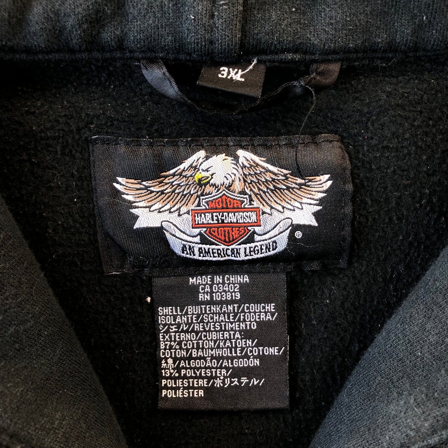 Harley Davidson Embroided Hooded Vest Zip Jacket XXXL
