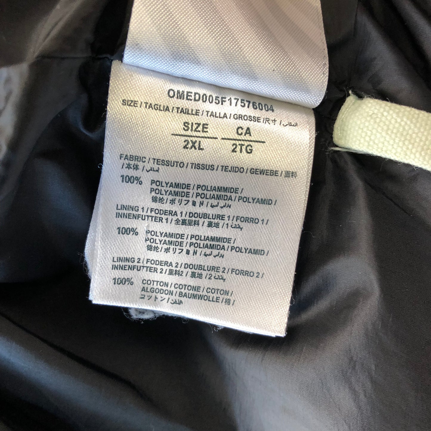 Off White Virgil Abloh Puffer Jacket XXL