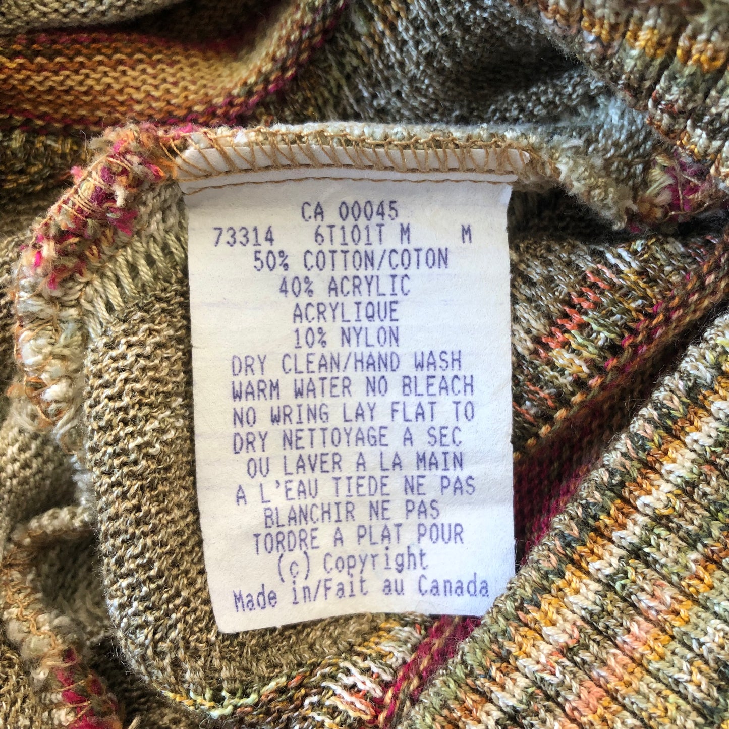 Tundra Coogi Style Knit Crewneck Sweater M