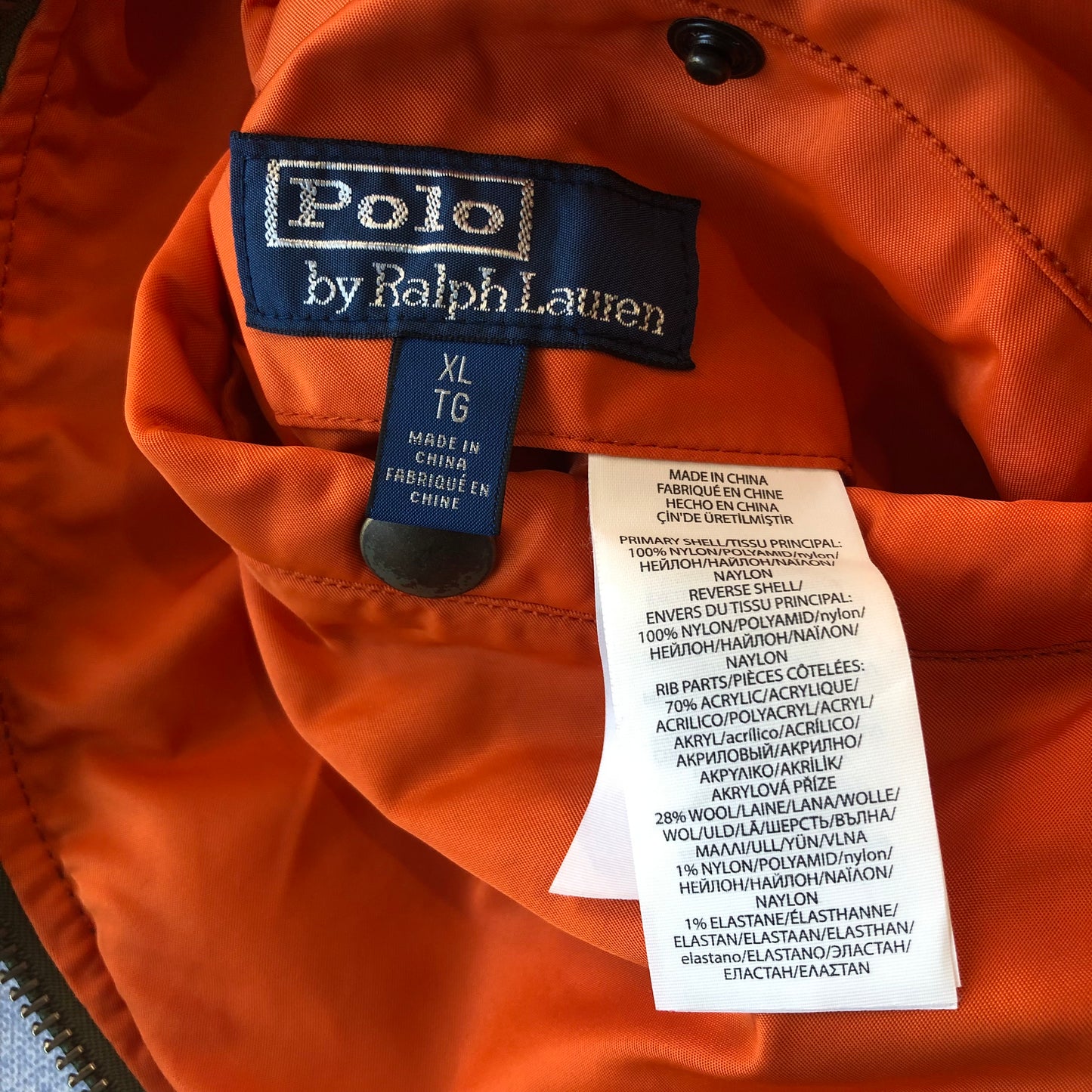 Ralph Lauren Reversible Flight MA-1 Bomber Zip Jacket XL