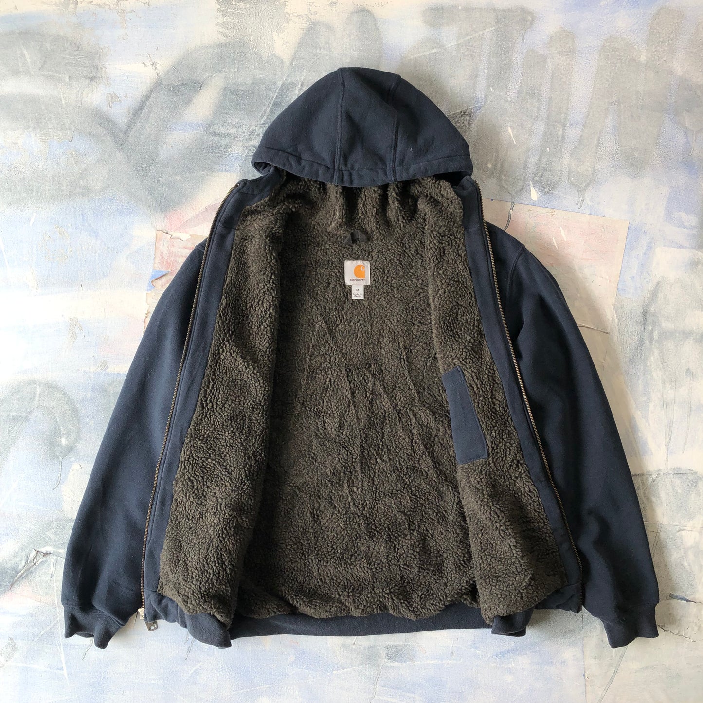 Vintage Carhartt Sherpa Lined Hoodie Sweatshirt M