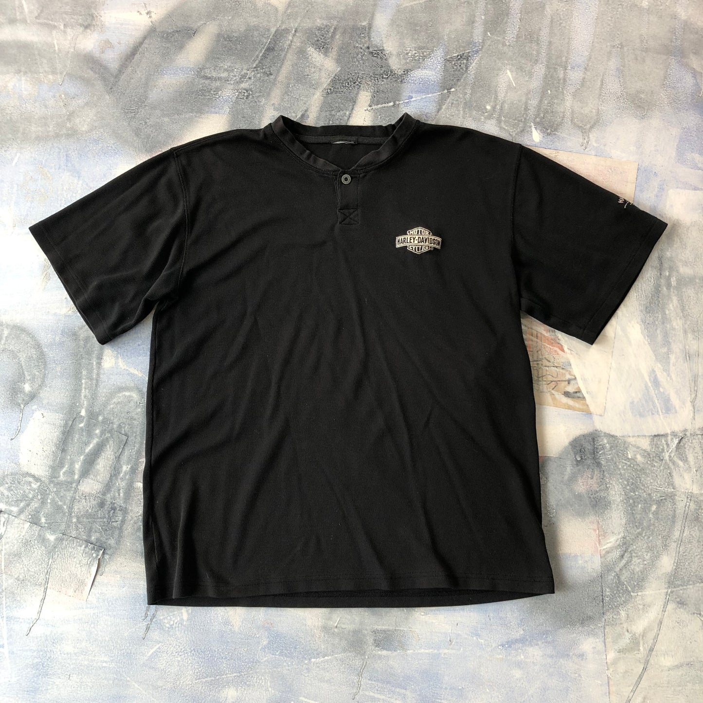 Harley Davidson Motorcycles Harbour City California Waffle Henley T Shirt XL