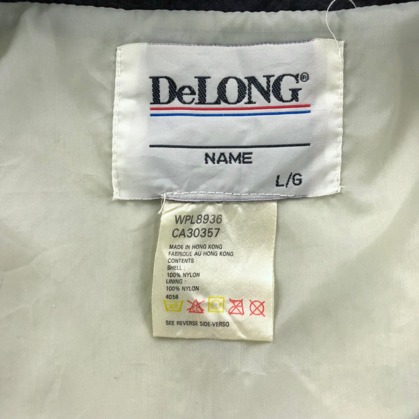 Vintage Delong NHRA Drag Racing Championship Full Zip Windbreaker Jacket L