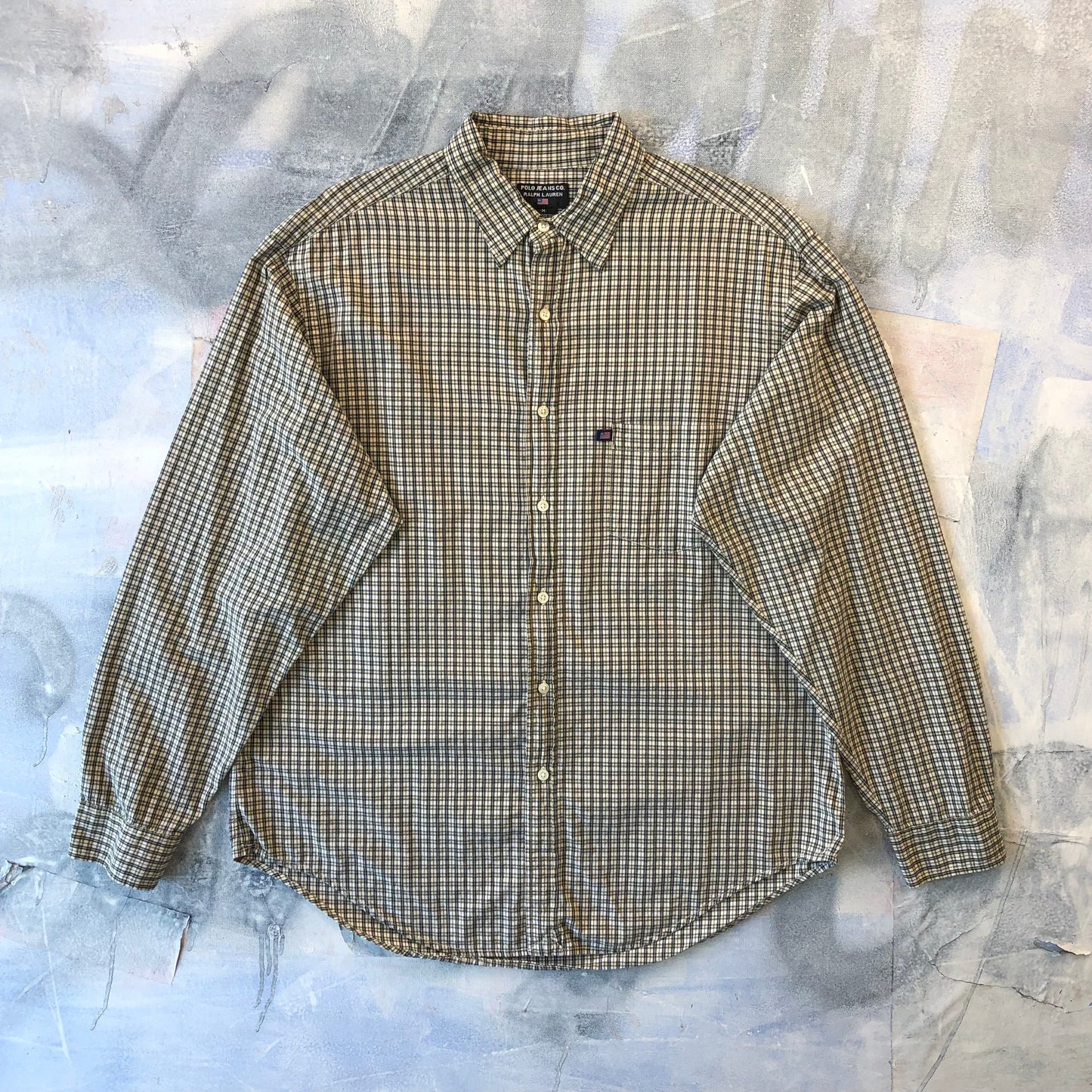 Vintage Polo Jeans Company Plaid Long Sleeve Button Shirt M
