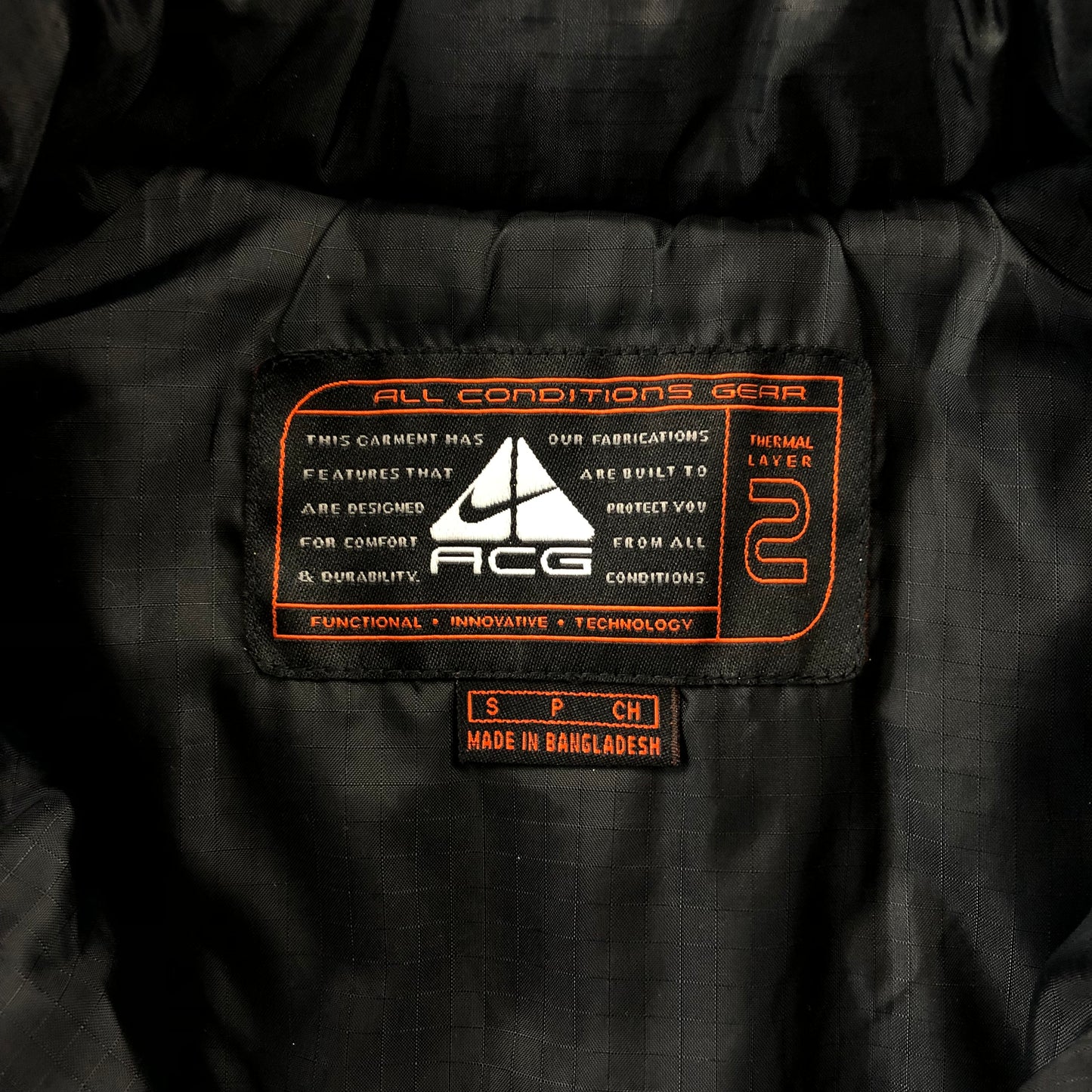 Vintage Nike ACG Swoosh Logo Primaloft Down Gillet Quilted Vest S