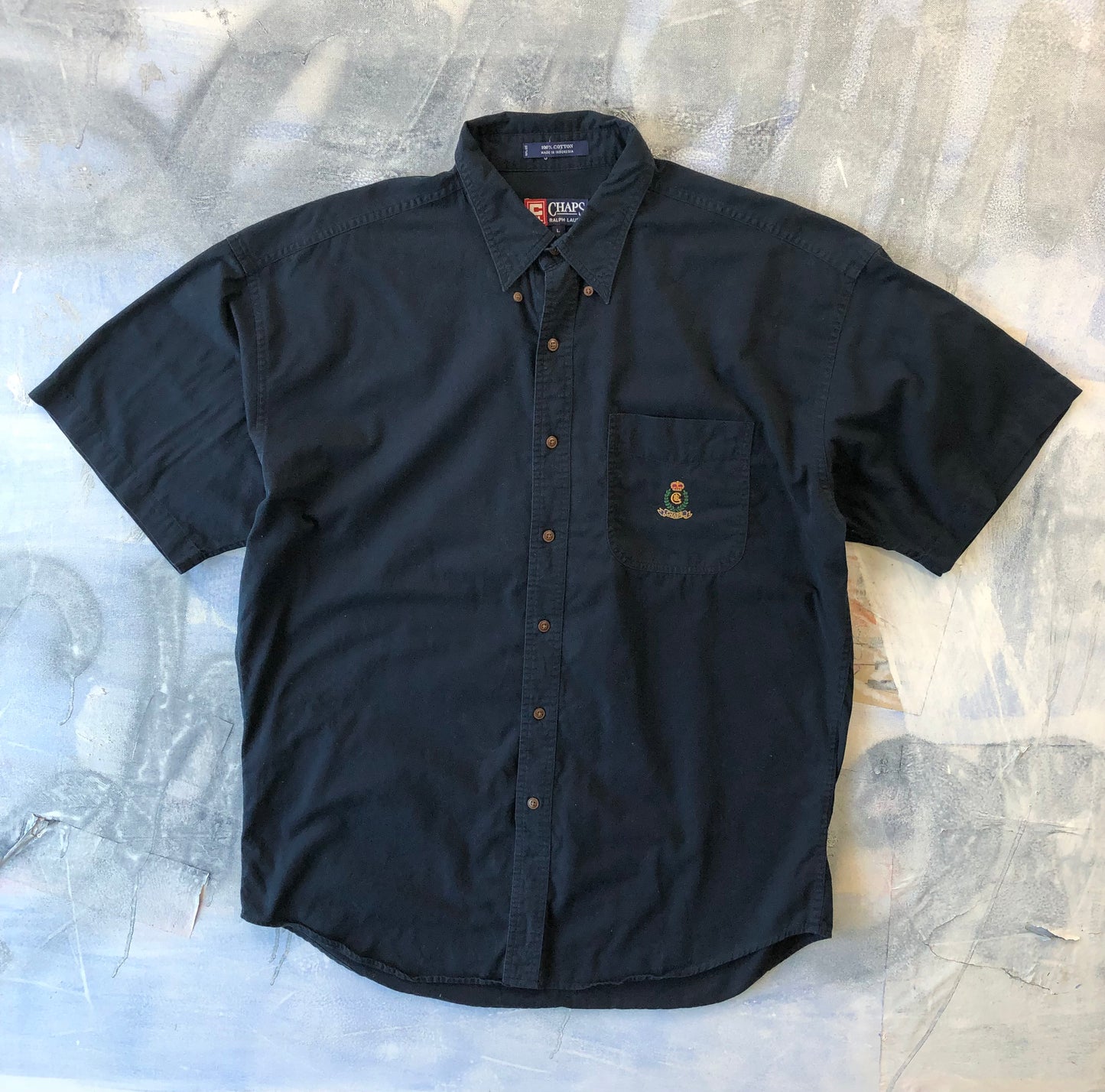 Vintage Chaps Ralph Lauren Short Sleeve Button Shirt L