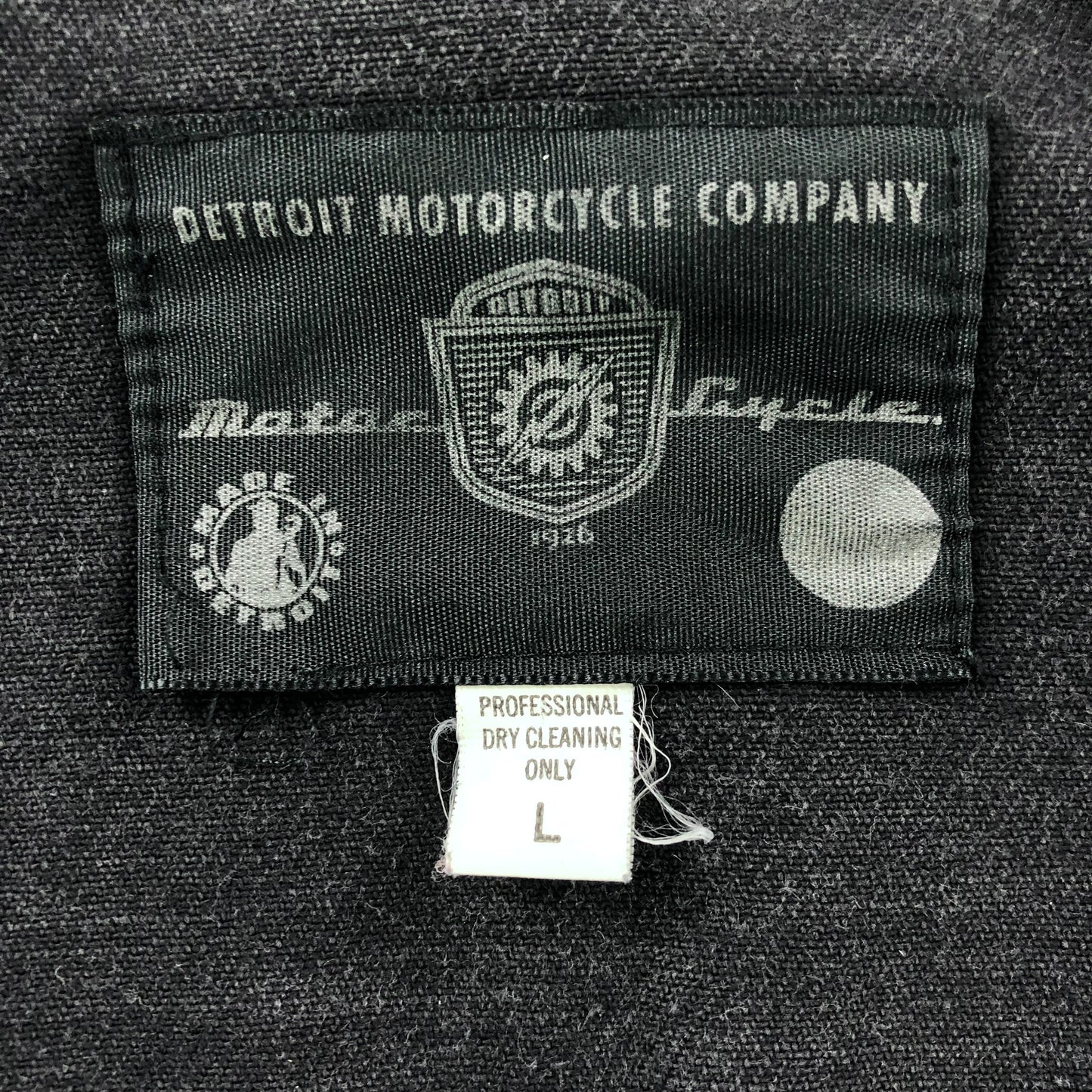Vintage Detroit Motorcycle Company Band Collar Canvas Zip Jacket L