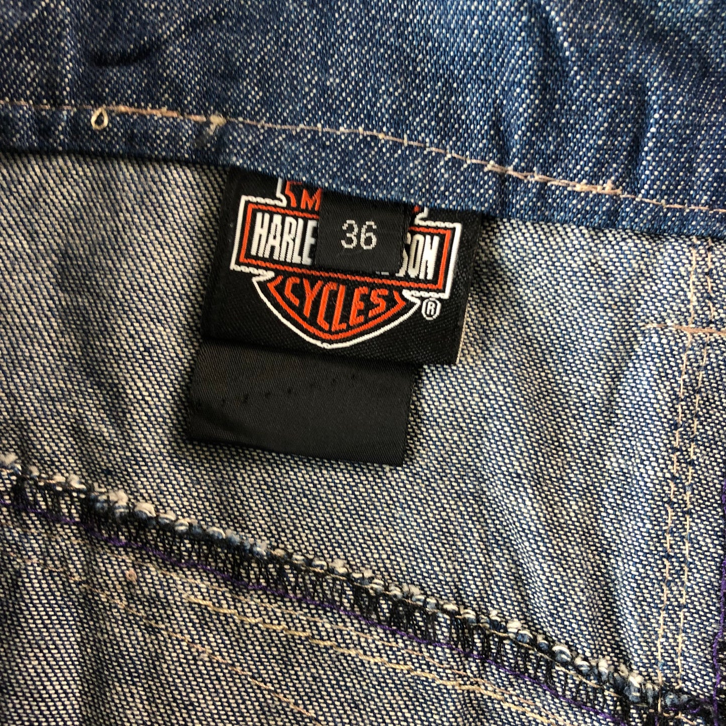 Vintage Harley Davidson Distressed Jean W36