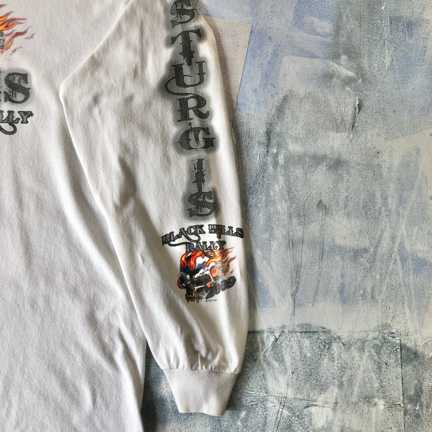 Vintage 2009 Sturgis Black Hills Ralley Flaming Skull T Shirt XL