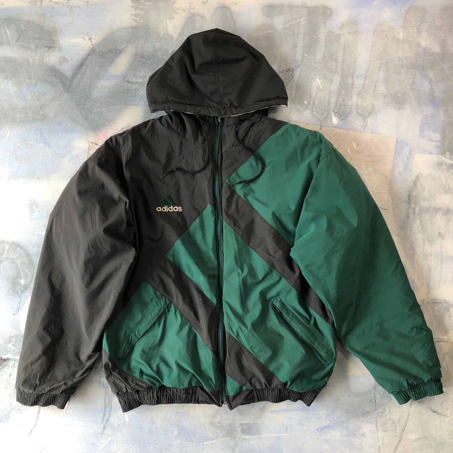 Adidas 90s Hooded Puffer Zip Jacket M