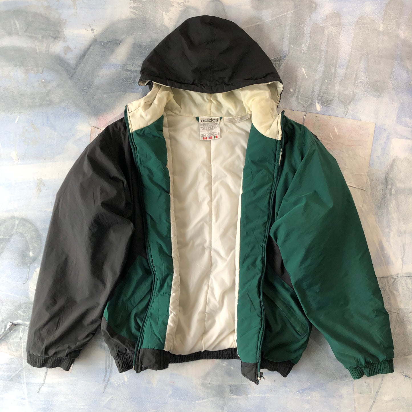 Adidas 90s Hooded Puffer Zip Jacket M
