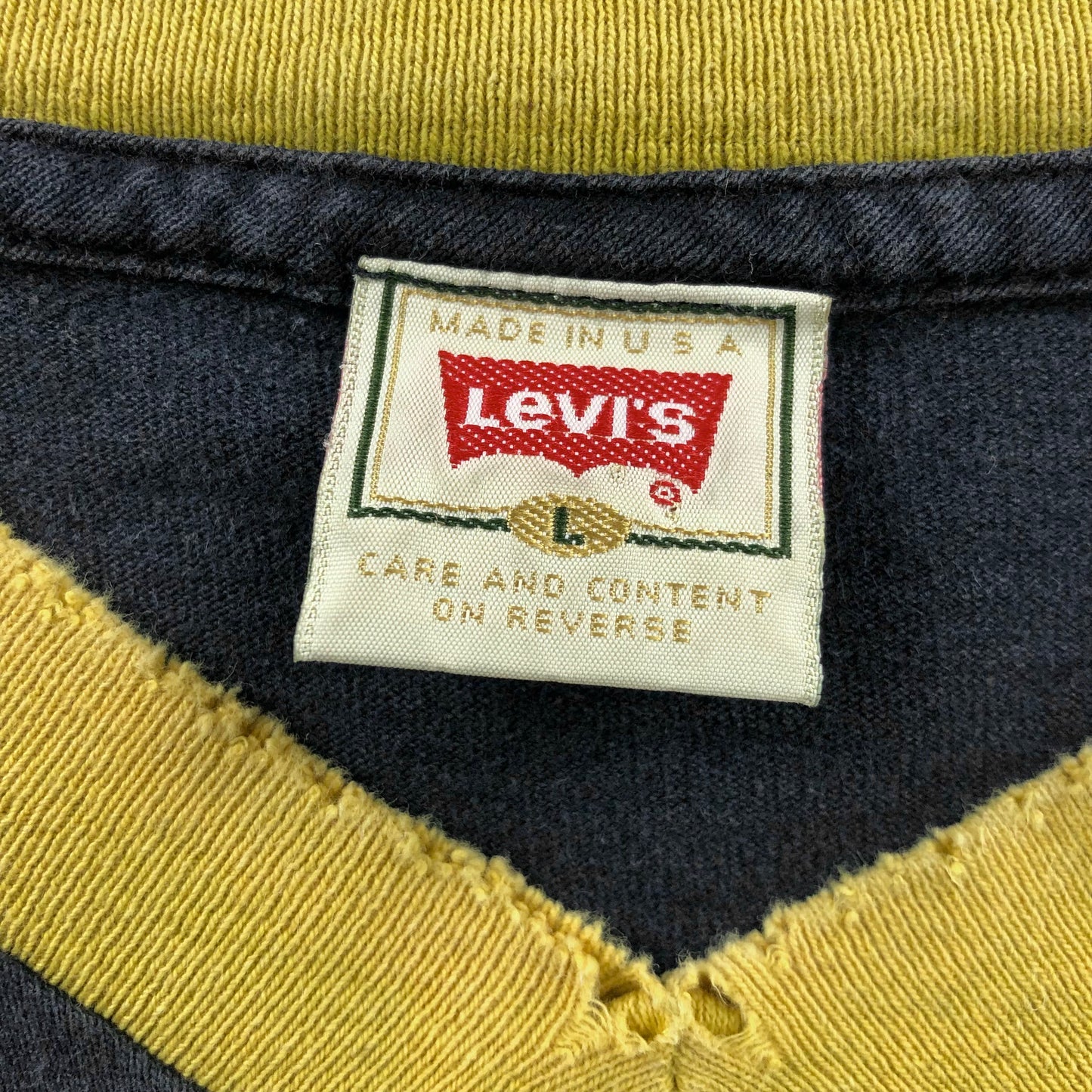Vintage 90s USA Levis Premium Red Tab Ringer T Shirt L