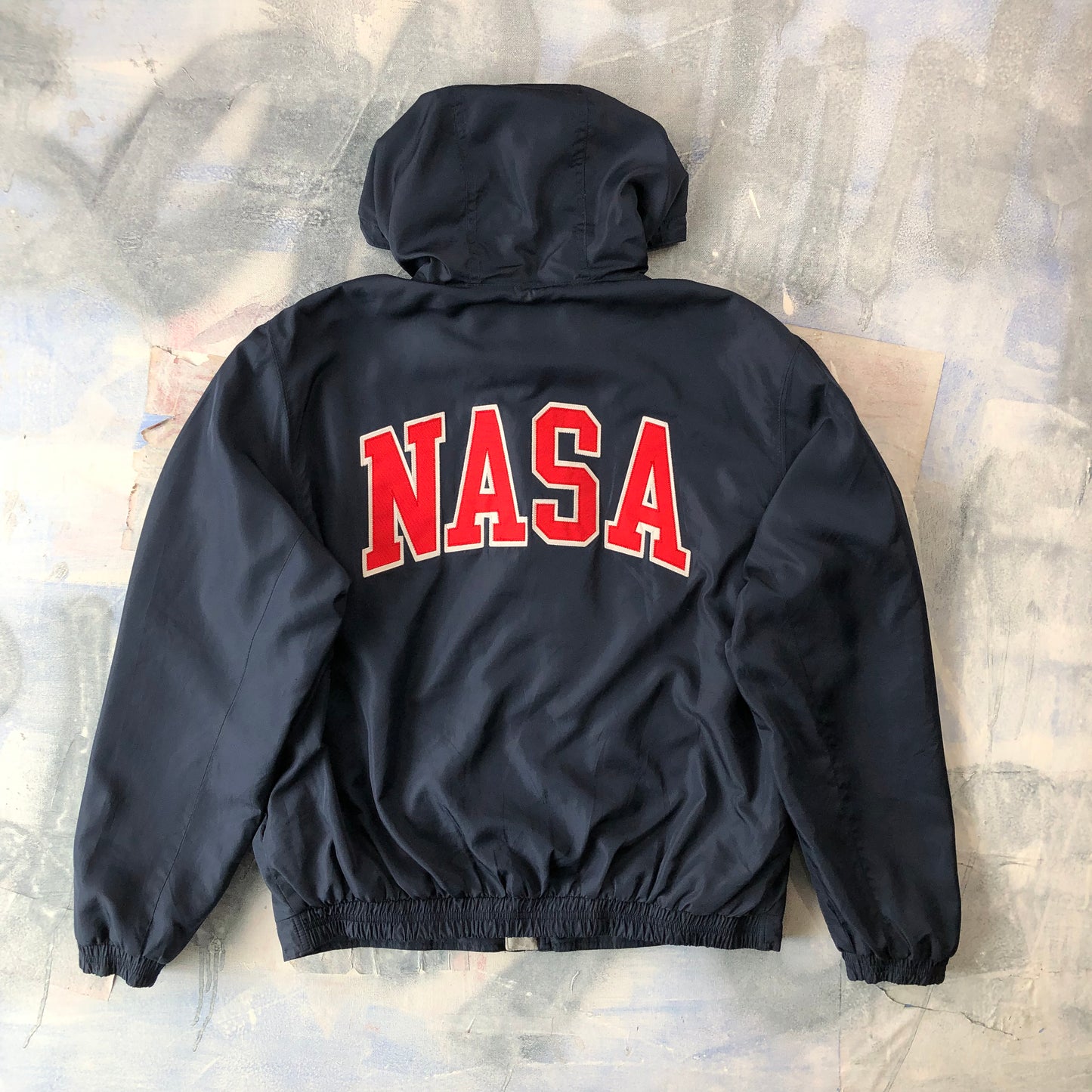 Nasa Embroided Hooded Zip Jacket M