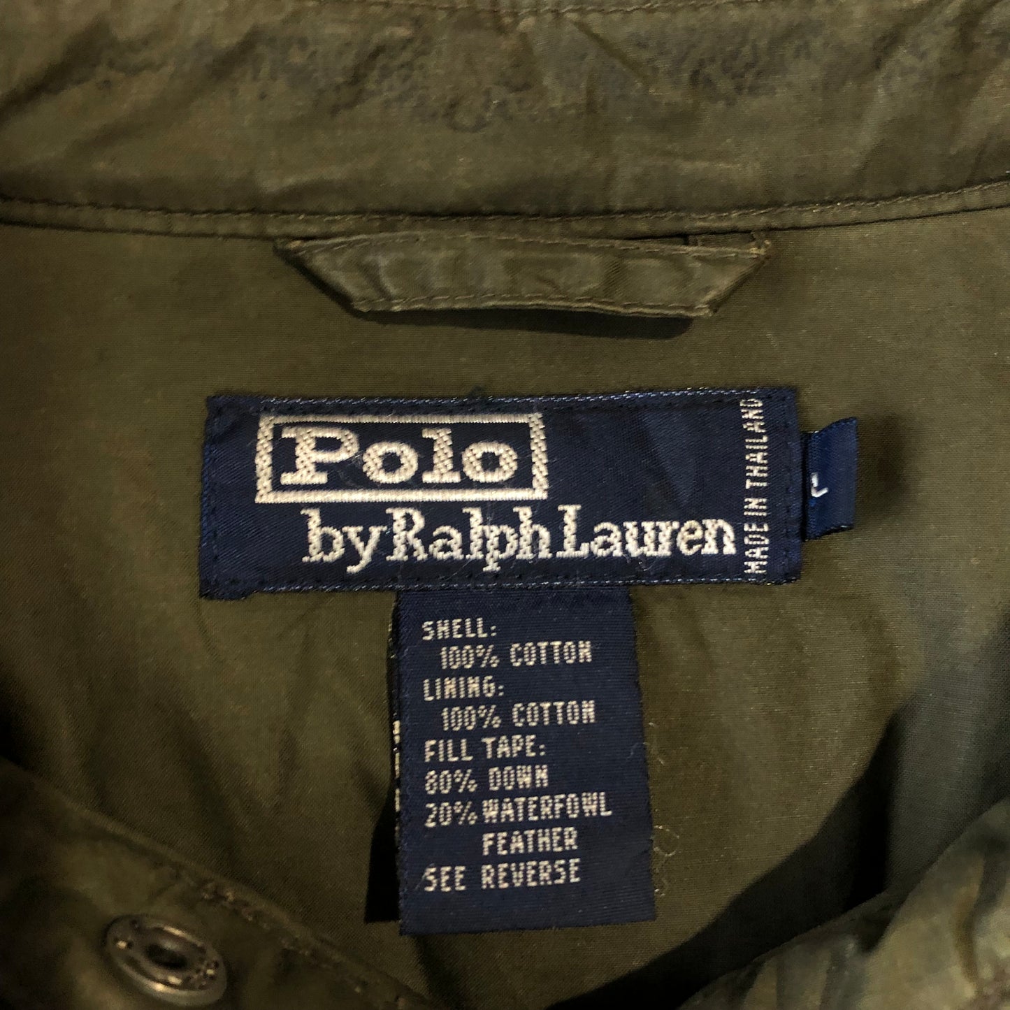 Vintage Polo Ralph Lauren Bomber Puffer Zip Jacket L