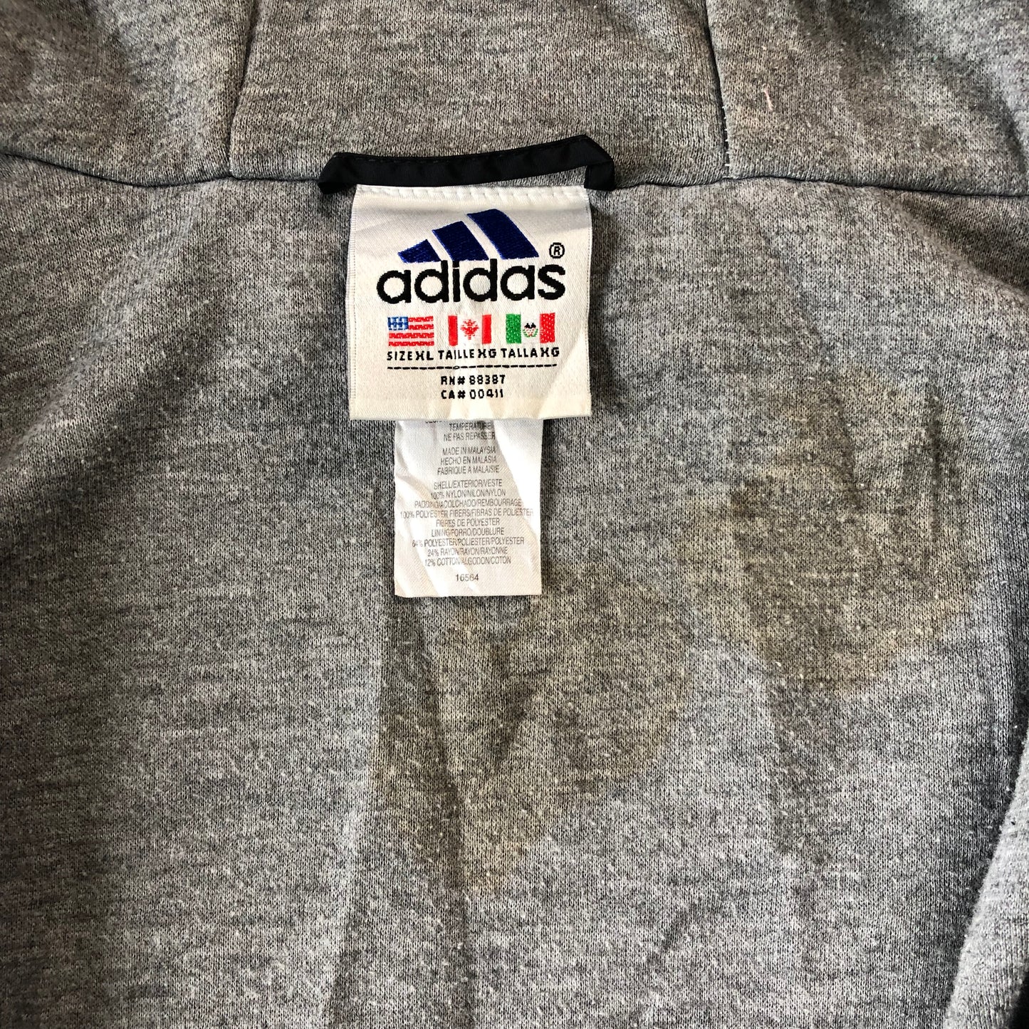 Adidas 90s Hooded Puffer Zip Jacket XL