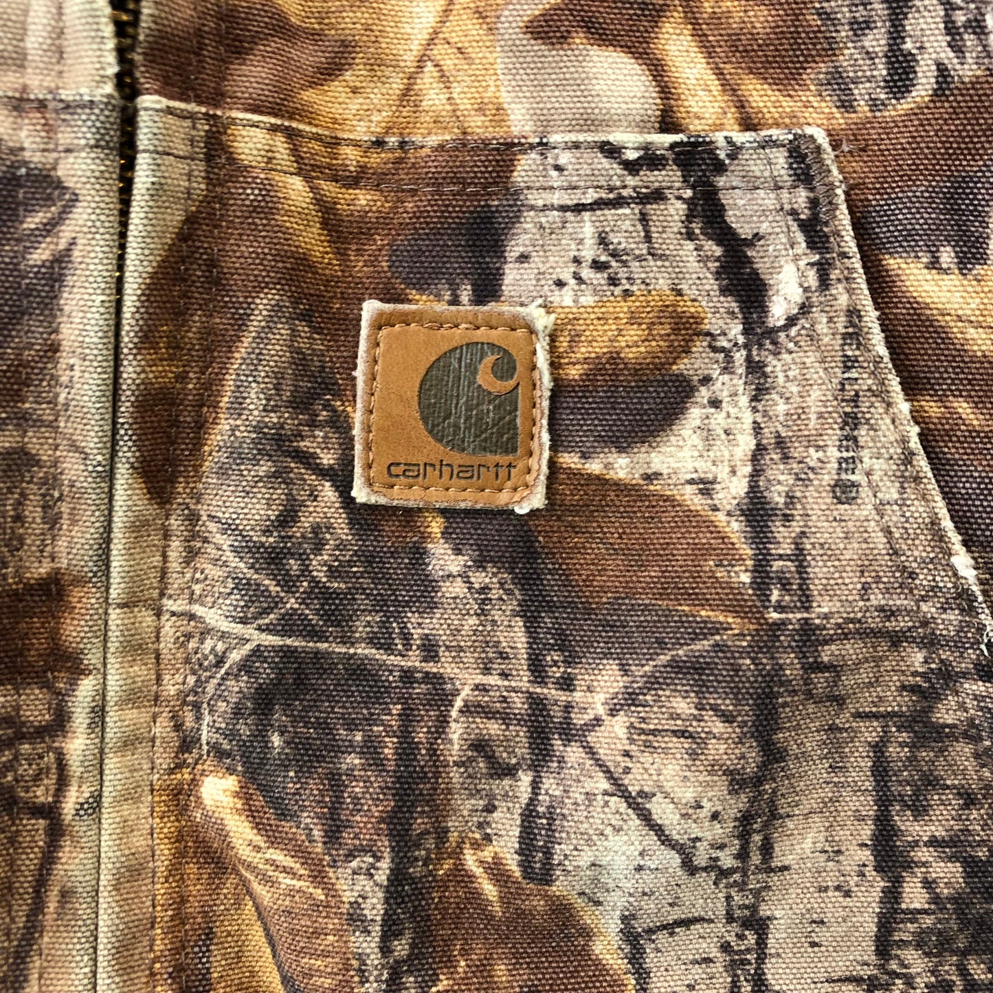 Vintage Carhartt J122 CAP Real Tree Camo Workwear Zip Hooded Jacket S