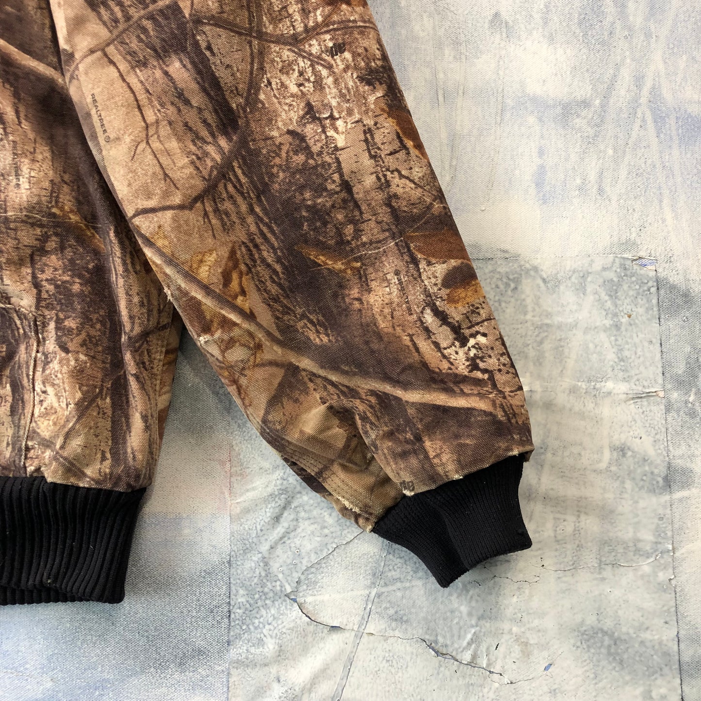 Vintage Carhartt J122 CAP Real Tree Camo Workwear Zip Hooded Jacket S